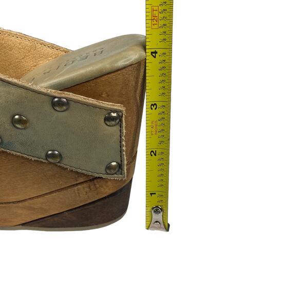 Bed Stu Women's Olea Olive Distressed Boho Wood Slip On Sandals Size US 7.5 - Picture 9 of 13